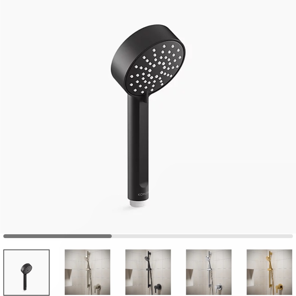 Kohler Elate 3 function hand shower attachment 1.75 gpm in matte black